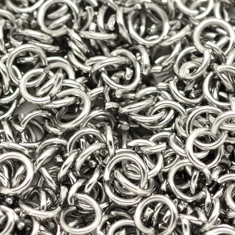 2500Pcs Open Jump Rings Silver Tone Stainless Steel Fashion Charms Jewelry Findings 6mm Wholesales