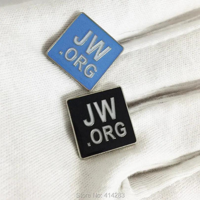 5pcs Blue and 5pcs Black Color JW.ORG Pin Badges Soft Enamel with Epoxy Silver Color Regalia Lapel Pins and Brooch