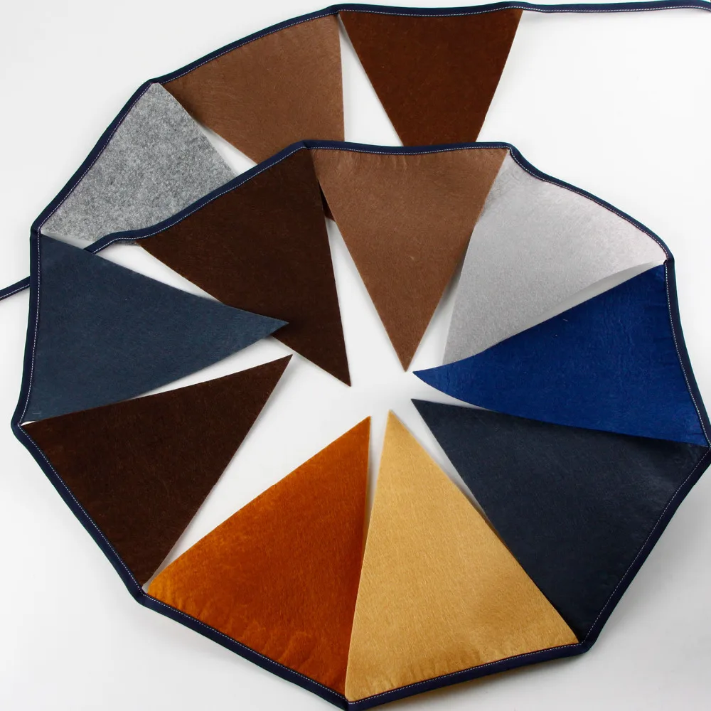 다크 브라운 부직포 웨딩 배너, 생일 파티 장식, 아기 방 장식 깃발, 2.8m 길이, 1 개