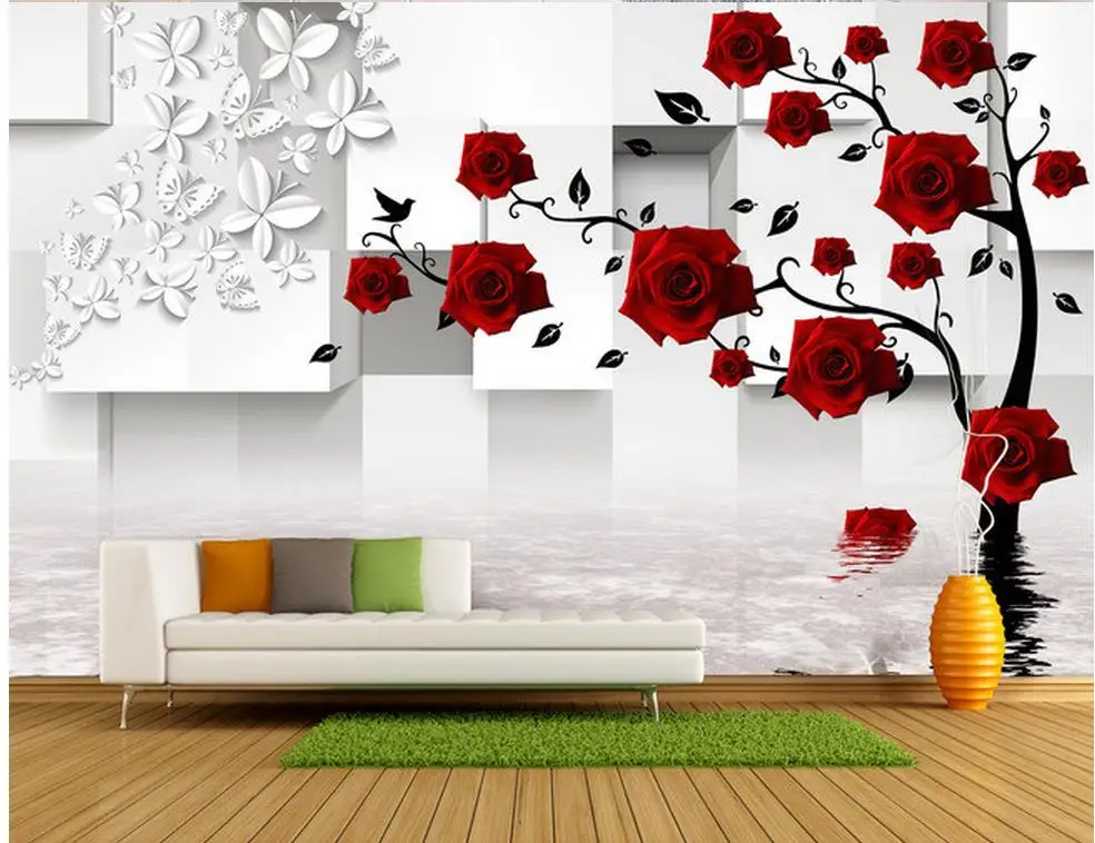 

3D stereoscopic Butterflies backdrop decorative painting 3d customized wallpaper Home Decoration