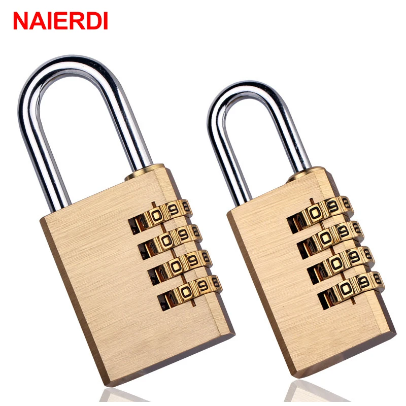 NAIERDI Digital Combination Password Lock High Security Solid Brass Anti-Drill Lock Travel Luggage Code Padlock Suitcase Locks