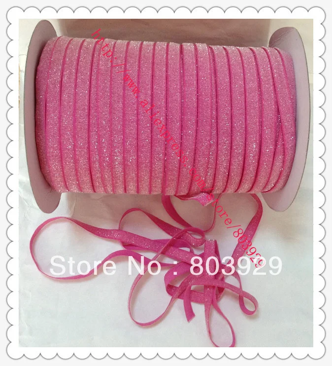 Stretch Metallic Headband Ribbon  Garden Rose Sparkle Ribbon   3/8