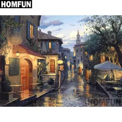 Homfun-正方形または円形のボール盤,DIYダイヤモンドペインティング,風景画,クロスステッチ,刺d,装飾ギフト,a02392