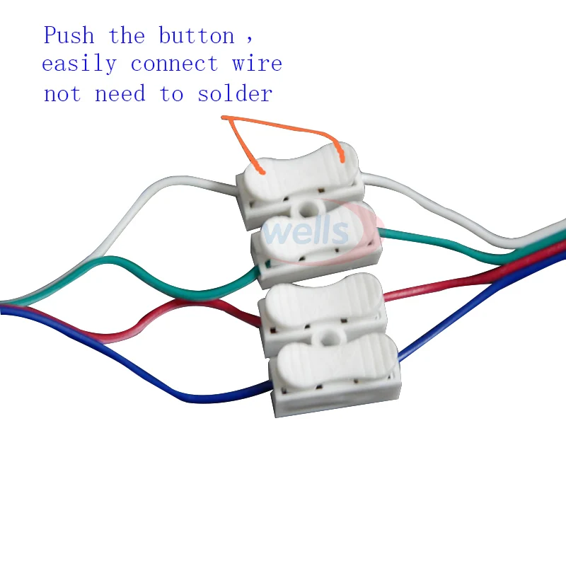 5-100pcs 2pin/3pin Spring with no welding no screws Quick Connector wire cable clamp Terminal Block 2/3 Way for led strip