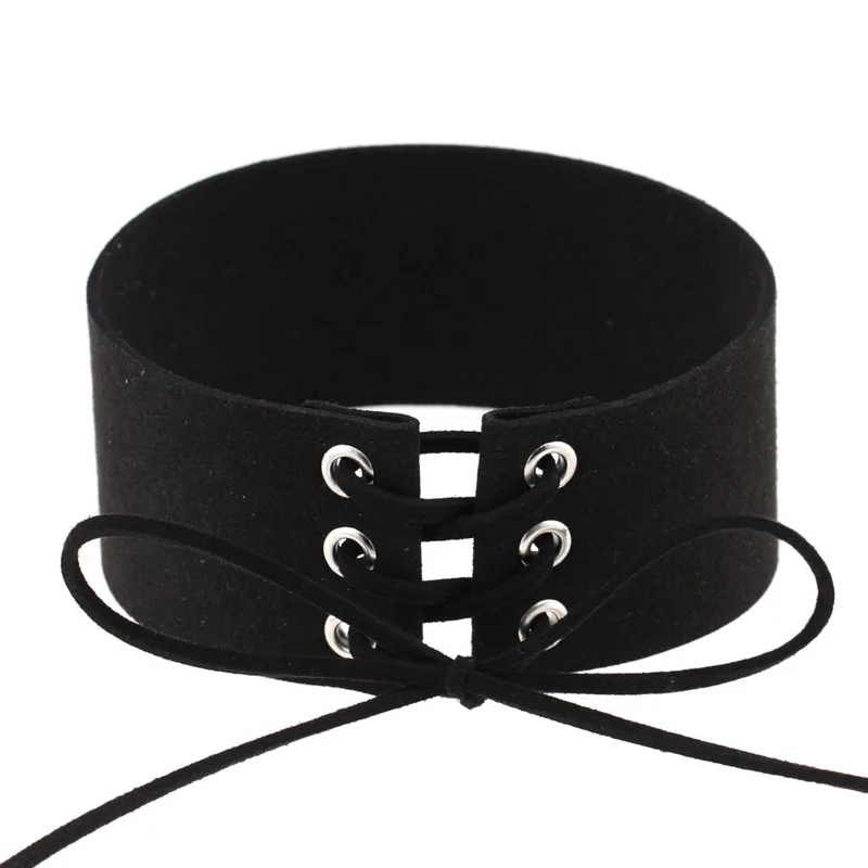 Hot Newest fashion accessories Velvet Choker Necklace width Suede  Tie Up for couple lovers\' N196