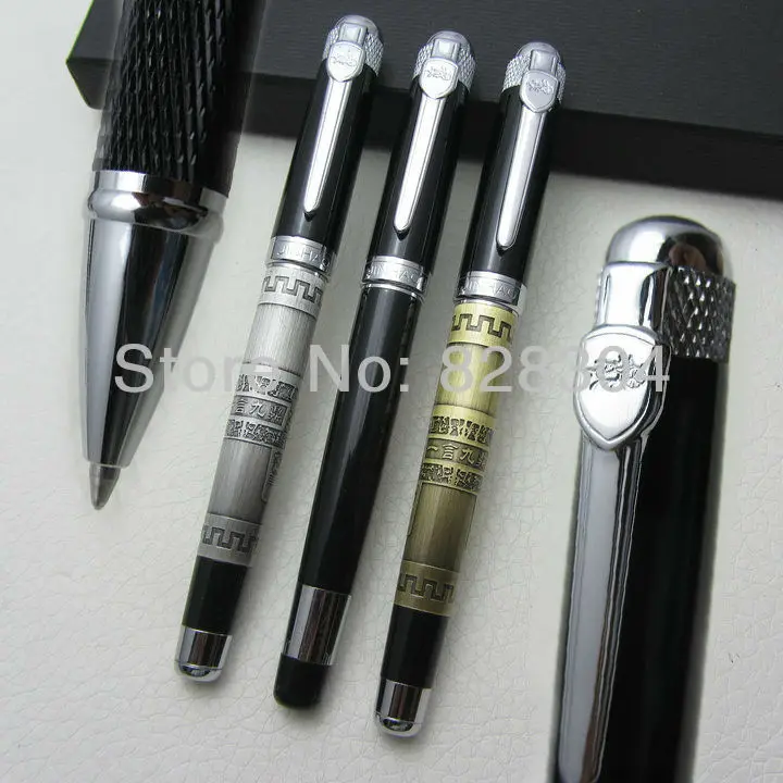 

3pcs jinhao high quality classic ancient bronze tripod, black high grade medium nib Roller Pen