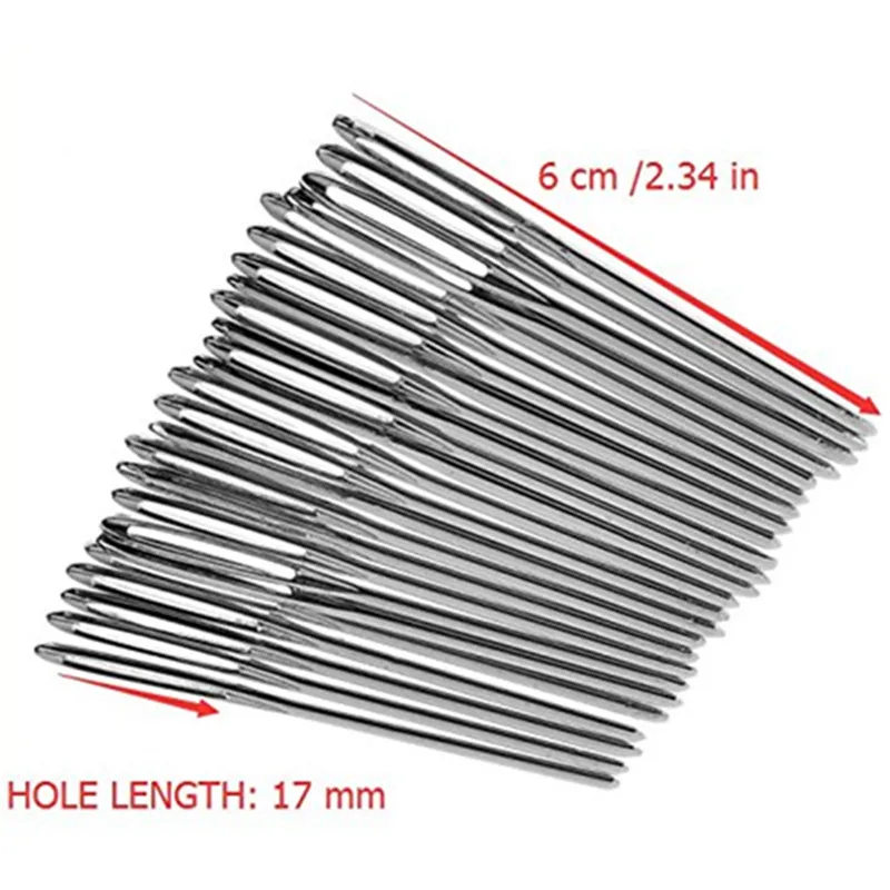 Hand Sewing Needles, 50PCS 6cm Blunt End Needles Large Eyes [Very Useful for Stitching Leather]   AA7378