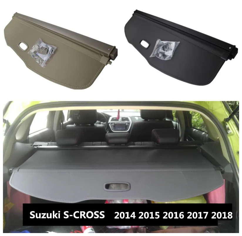 Rear Trunk Cargo Cover For Suzuki S-CROSS 2014 2015 2016 2017 2018 2019 2020 High Qualit Security Shield Car Accessories Black