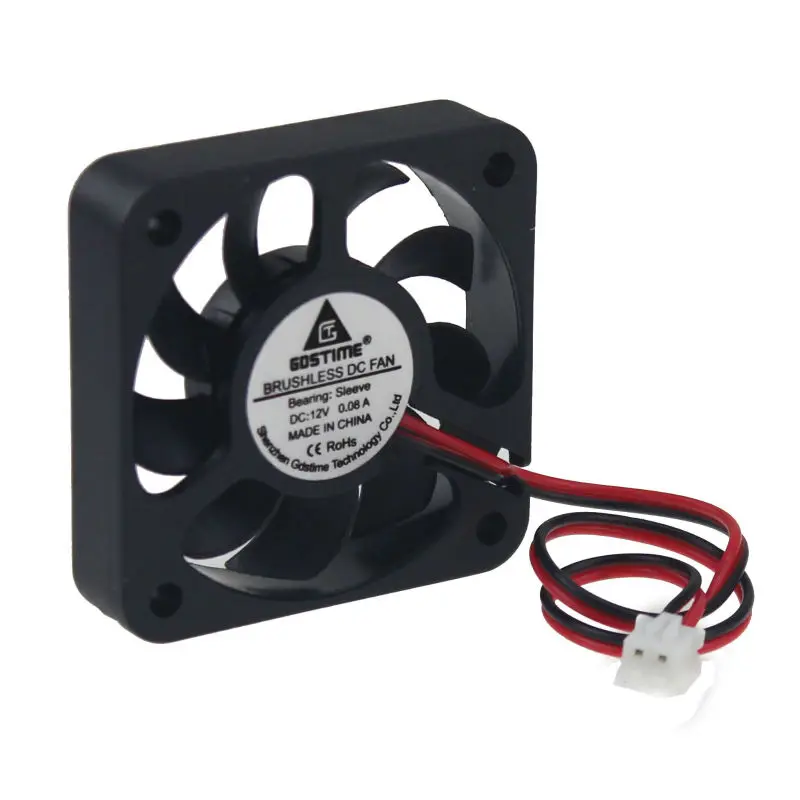 5pcs Gdstime 50x50x10mm DC 12V Brushless Cooling Fan 50mm x 12mm 9 Blades 5cm 5012S Cooler Fans XH2.5 2Pin