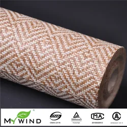 Ligth Brown Grasscloth Wall Paper Weave Wallcovering Textured Natural Fabric Wallpaper For Living Room Home Decoration