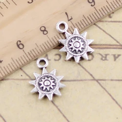 20pcs Charms Sun 17x12mm Tibetan Bronze Silver Color Pendants Antique Jewelry Making DIY Handmade Craft