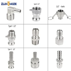 Camlock QD - 1/2 Type A,E, F & Beer Quick Disconnect Set, Homebrew Fitting, 1/2
