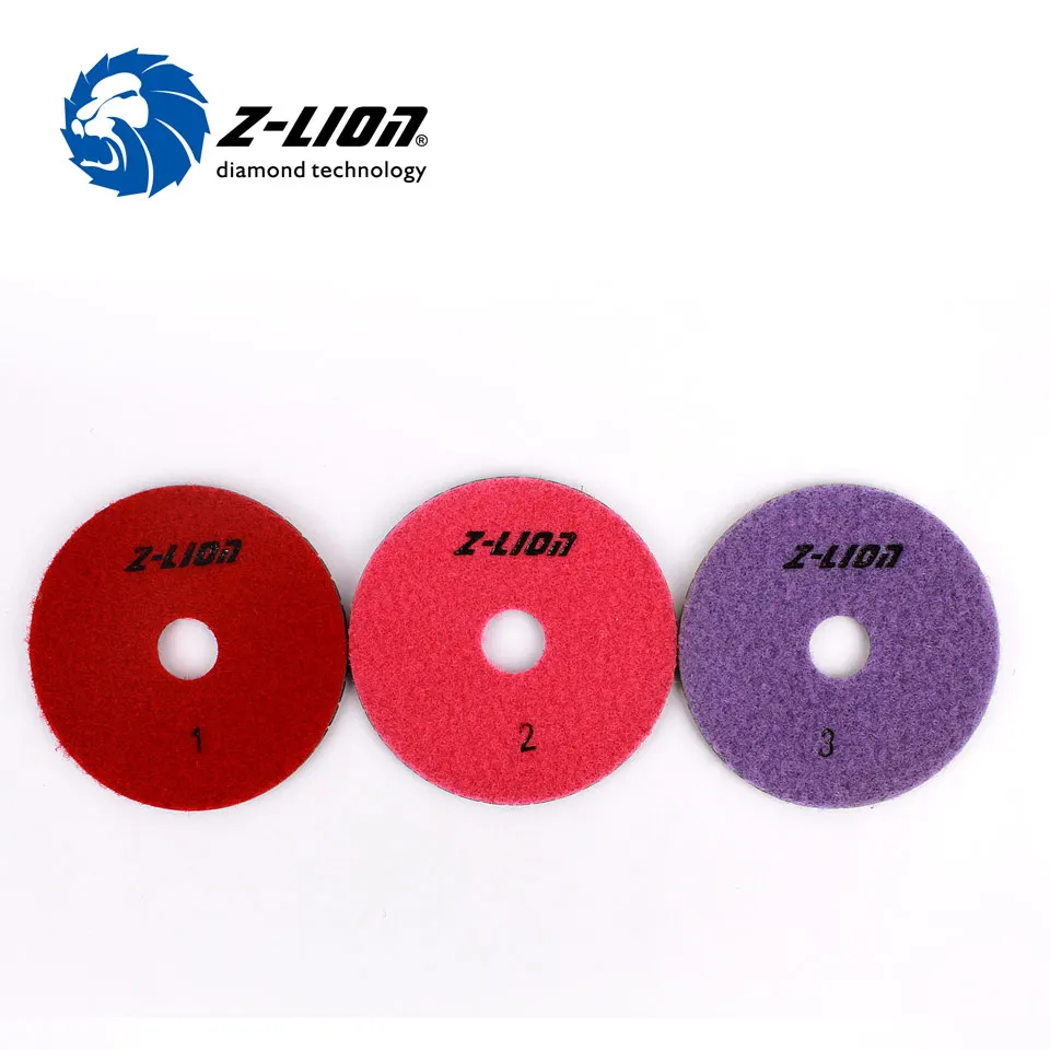 Z-LION 9 PCS diamond polishing pad  3 steps granite marble polishing wheel 3 sets 100mm flexible wet stone grinding Diamond tool