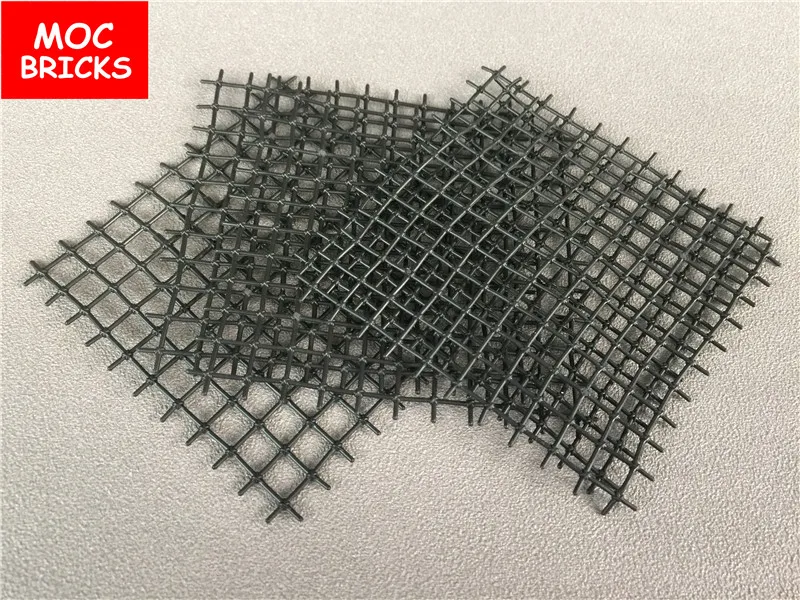 5pcs/lot MOC Bricks DIY Black Soft Hunting Tool 10X10 Mesh Nets Trap Rubber Grid Educational Building Blocks Figure Kids Gifts