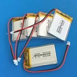 5 sztuk akumulatorów Lipo 3,7 V 600 mAh 503040   + Wtyczka JST ZH 1,5 mm 2Pin do MP3 GPS DVD Rejestrator Bluetooth E-book Camera