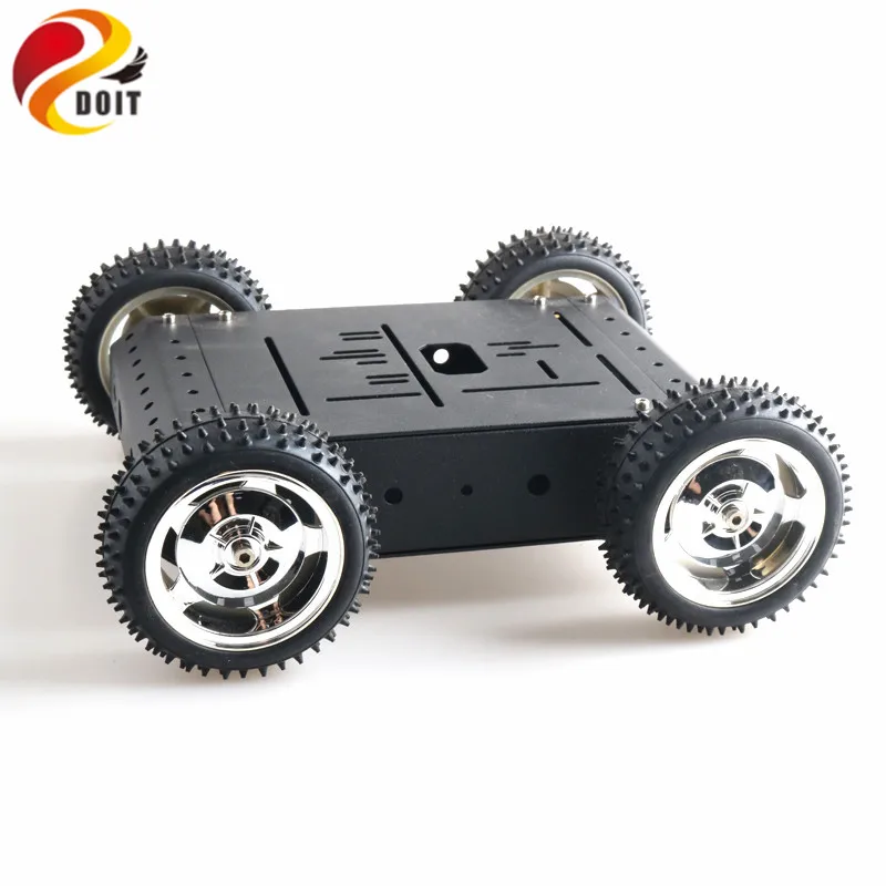 

DOIT C3 4WD Smart Robot Car with Aluminum alloy 4 DC 12V Motor, 85mm Rubber Wheel, DIY RC Toy