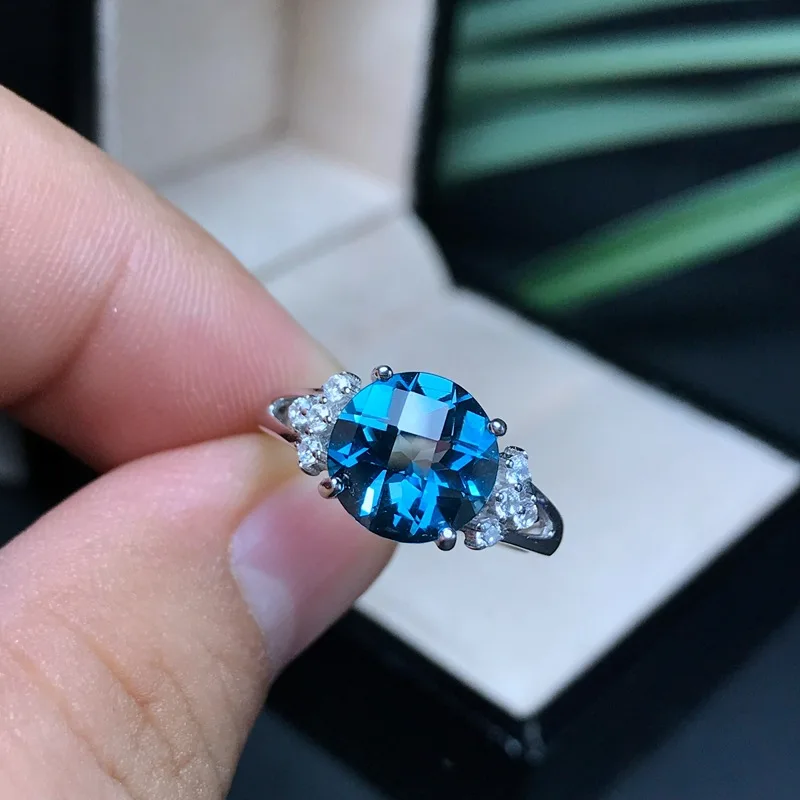 

KJJEAXCMY fine jewelry 925 sterling silver inlaid with natural topaz ring simple gem dandelion goddess micro inlay flash erwq