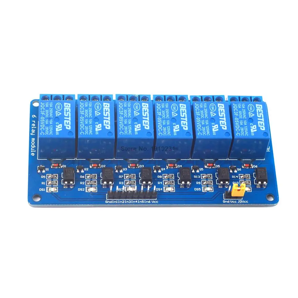 5PCS 6 Channel 5V Relay Module Low 6Channel Relay Module Board for Arduino PIC AVR MCU DSP ARM