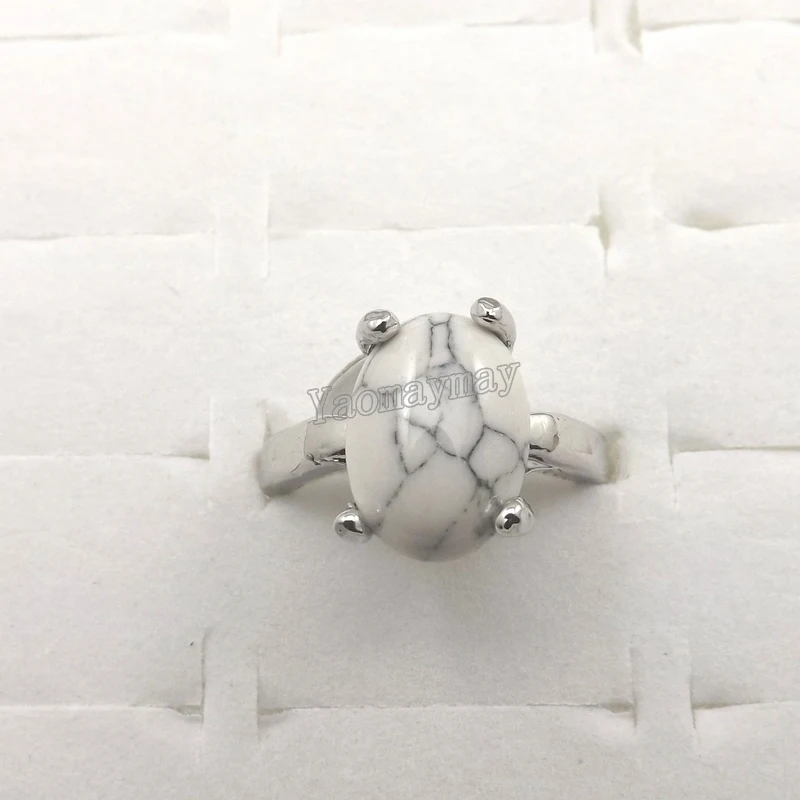 Natural White Semi-precious Stone Rings Women\'s Ring For Promotion 50pcs Wholesale