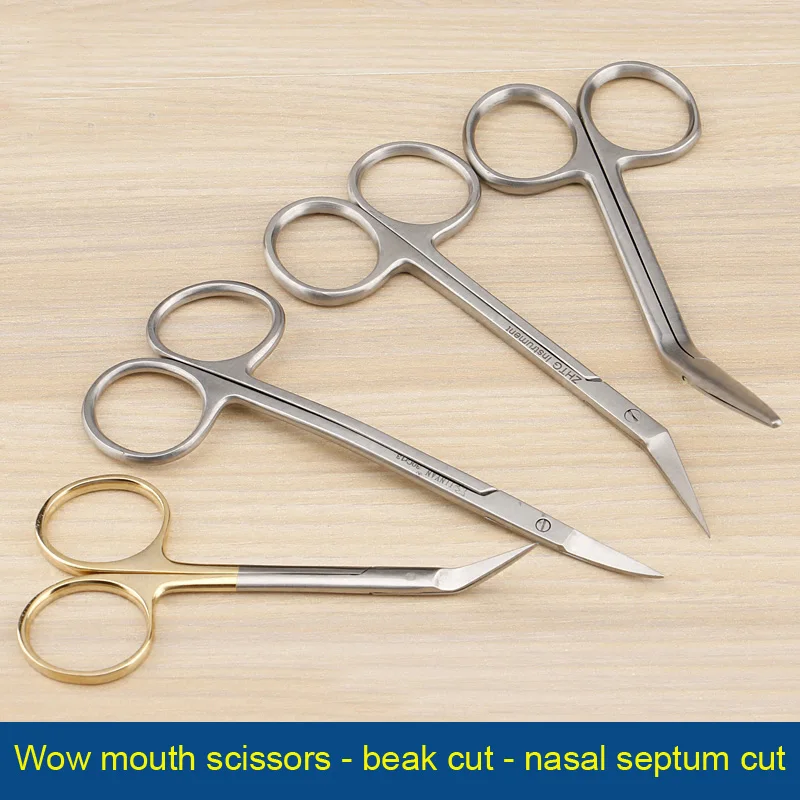 Eyelid Tools Nasal septum scissors mouth bevel cut beak bending stainless steel instruments nose shaping tool 45 degree shear