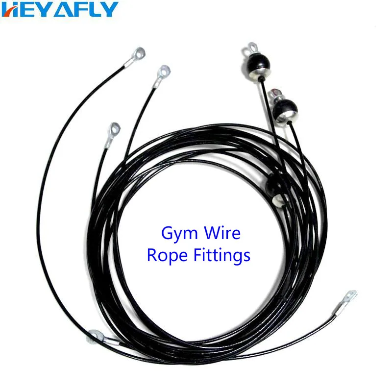 Steel Wire and Head Wiring Set, Fitness Equipment Accessories, Rope Assembly, 5mm, 6mm Customized Gym Cable, Tailor-made Cable