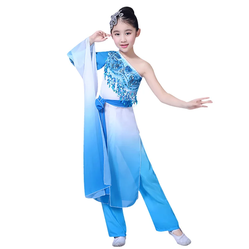 Children's classical dance costumes girls Chinese style elegant modern  Yangko dance traditional Chinese dance costume