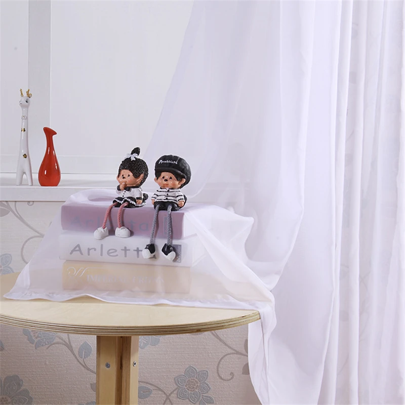 310cm Height White Kitchen Door Tulle Organza Yarn Curtains Doors White For Living Room Gauze Window Curtain Fabrics Voile