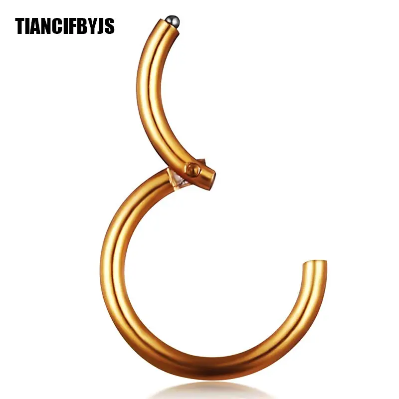 TIANCIFBYJS Stainless Steel Septum Piercing Nose Hoop Clicker Ring 16G Cartilage Tragus Retainer Body Piercing Jewelry Mix 60pcs