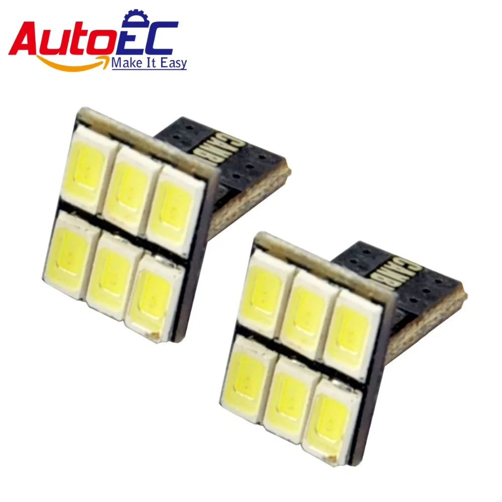 

AutoEC 100X T10 W5W T10 194 168 6 SMD Can-bus без ошибок Светодиодные Габаритные огни лампы для чтения белый синий внутренний свет # LB65