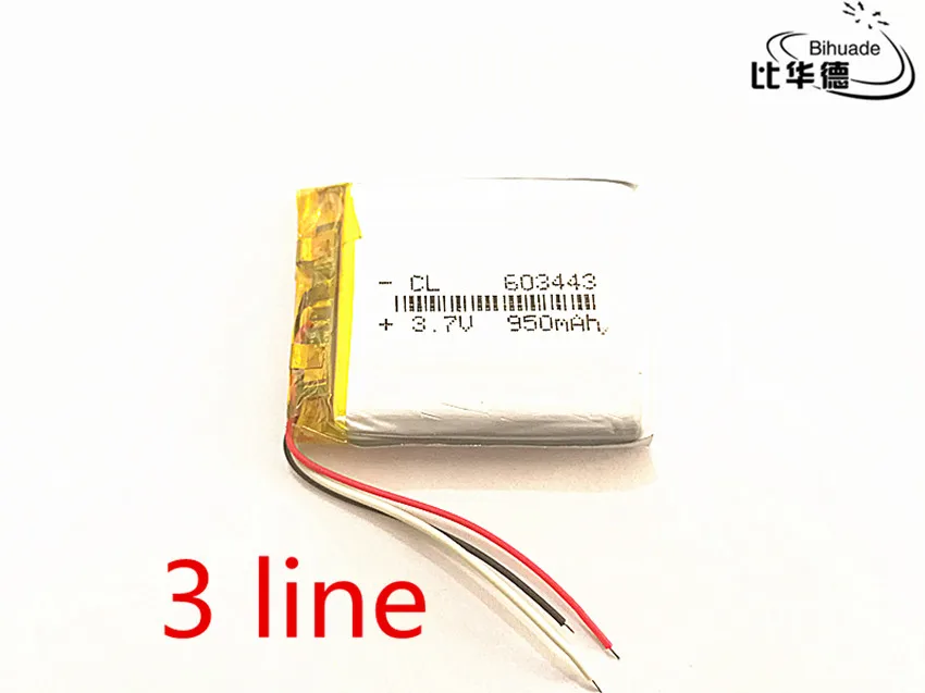 3 linia 603443 3.7V 950MAH oryginalna bateria nawigacja GPS wbudowana bateria litowo-polimerowa