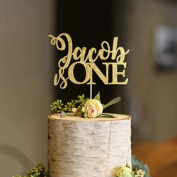 Custom Name And Age Birthday Cake Topper, Rustic Baby First Birthday Cake Topper, Personalized Wood Baby Shower Party Decor