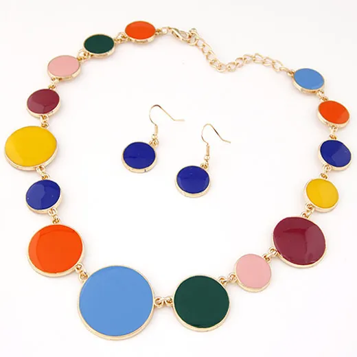 Fashion statement Necklace colorful Enamel dot round choker collar for women jewelry gift