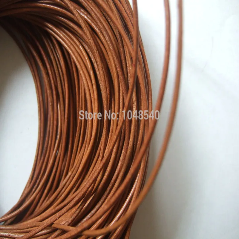 100 Meters 2mm Round Real Leather Natural Color Genuine Leather Cords