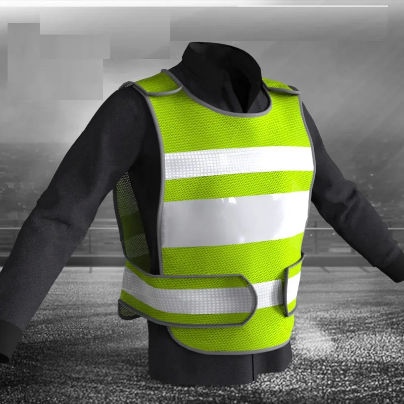 Fluorescent Yellow Vest with Free Printing Logo Safety Vest Reflective Customize Support Customization