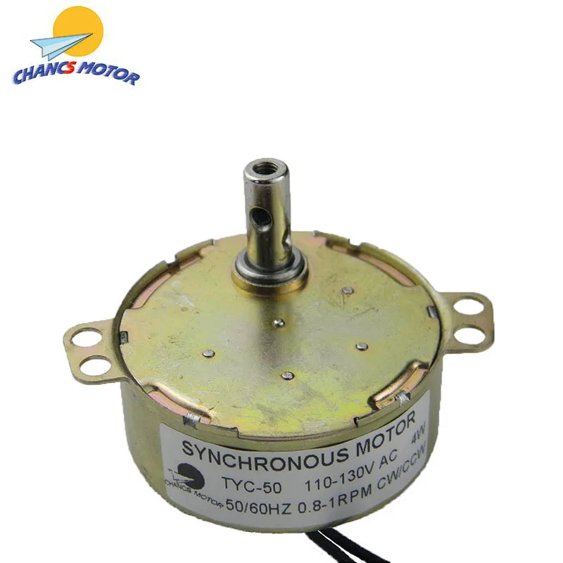 Incubator Motor TYC50 Low Speed Synchronous Motor 110V AC 0.8-1RPM CW/CCW Permanent Electric Motor For Art Project