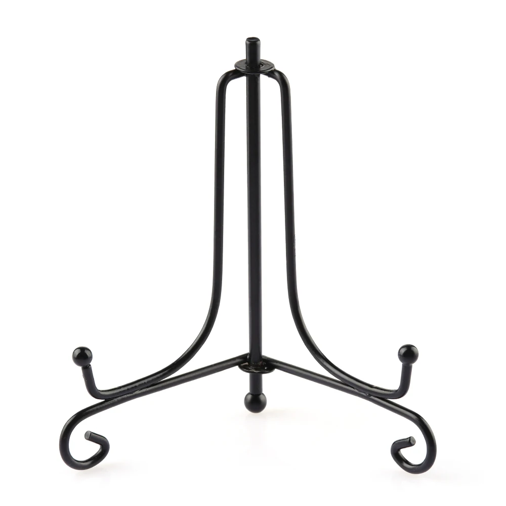 1Pcs Black Iron Plate Rack Display Stand Easel Craft Bracket Book Holder Photo Pedestal Bowl Picture Frame Home Decoration