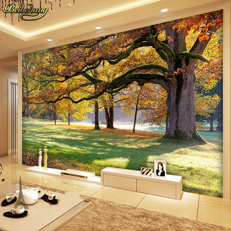 beibehang 3D Modern View Trees Large Wallpaper Bedroom Restaurant Hotel Living Room Hotel Sofa Cinema Background Mosque