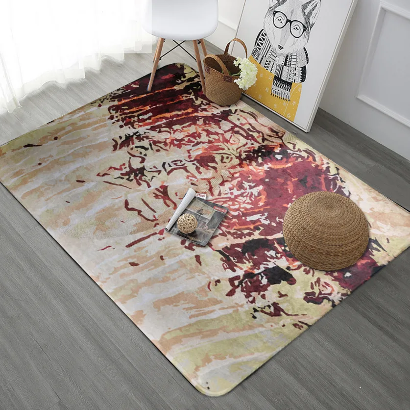 Home Decor Large Size Carpets Creativity Graffiti Anti-slip Floor Mat Rug bedroom Carpet Multi-Size Living room Colorful Rugs