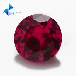 Size 3mm~12mm 8# 5# Red Round Brilliant Cut Synthetic Corudum Stone For Jewelry