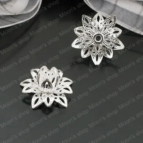 

Wholesale 16*8mm Silver color 3D flowers Copper Bead Caps Findings Accessories 20 pieces (JM3544)