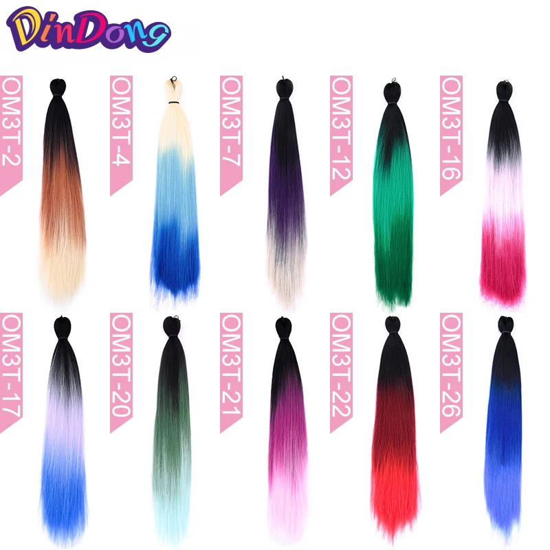 DinDong Pre Stretched Ombre Easy Jumbo Synthetic Braiding Hair Crochet Purple Hair Extensions More Lighter Jumbo Braid