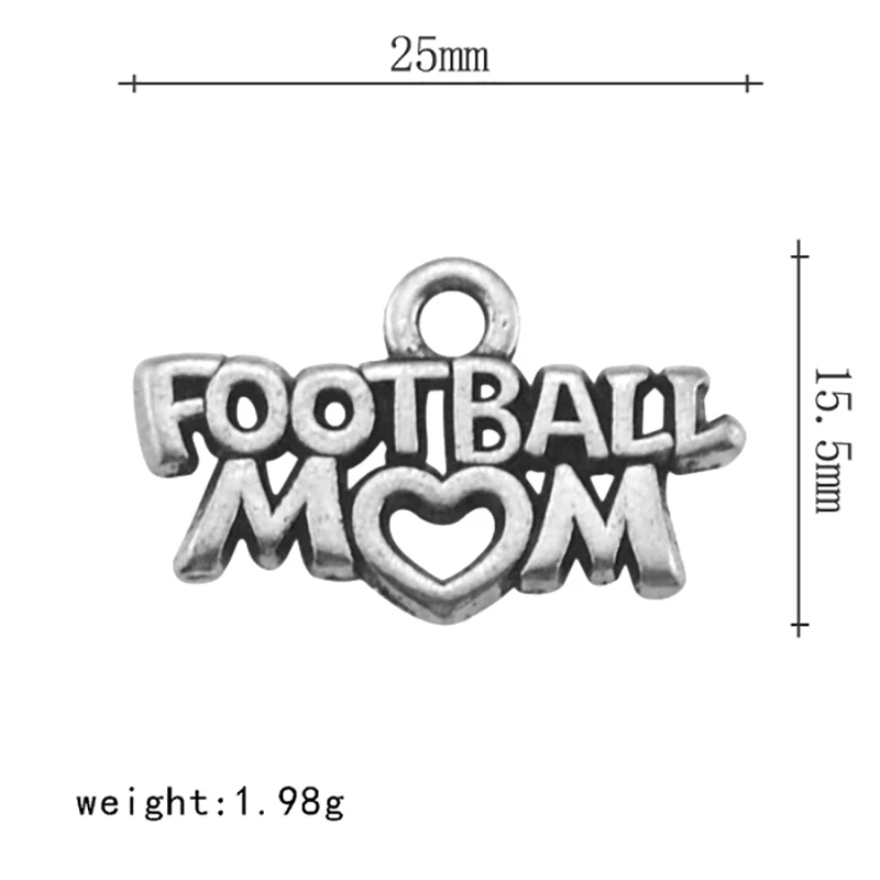 My Shape Football Baseball Hockey Soccer Basketball Mom Heart Pendants Sport Charms for DIY Jewelry Making Accessories 20pcs