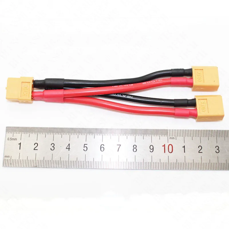 20pcs/lot XT60 parallel Y leads 12awg silicone wire For RC Lipo Battery