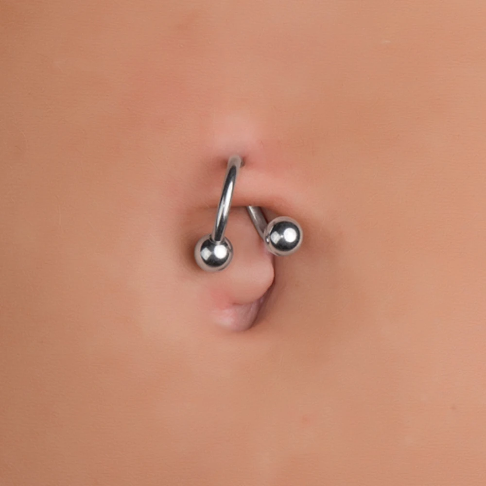 1PC S Spiral Twist Belly Button Rings Ear Cartilage Helix Tragus Piercing Nose Ring Lip Eyebrow Piercing Body jewelry