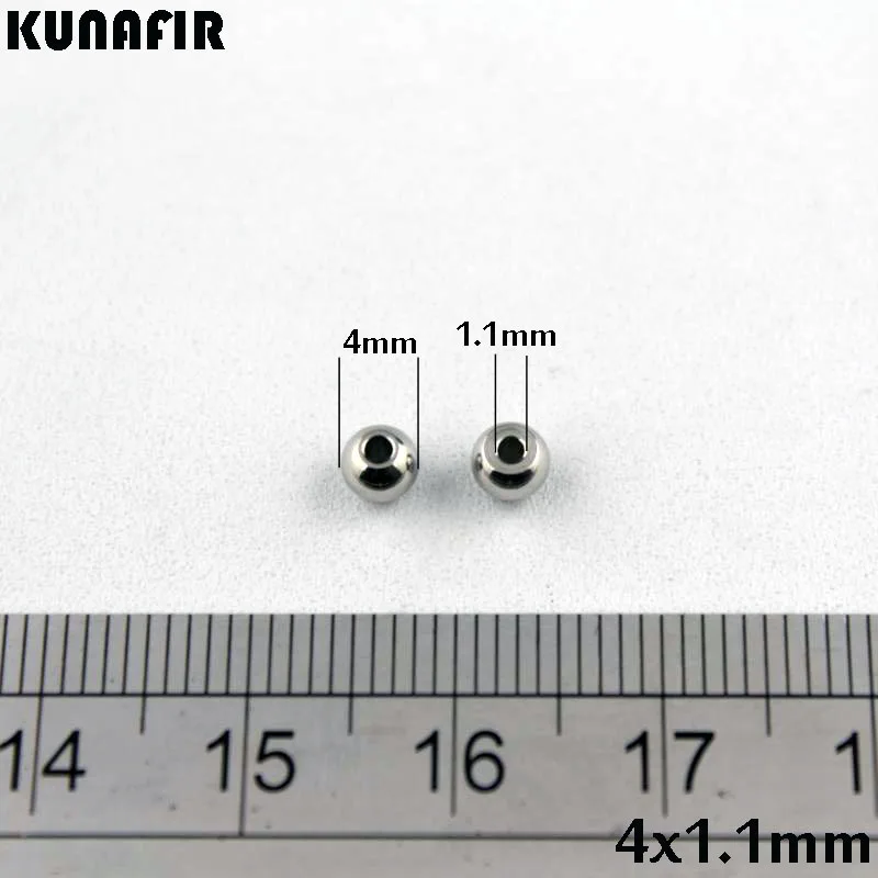 4mm smooth beads 1.1mm/1.3mm/1.6mm/1.8mm/2mm hole stainless steel ball jewelry DIY parts accessories ZSP035