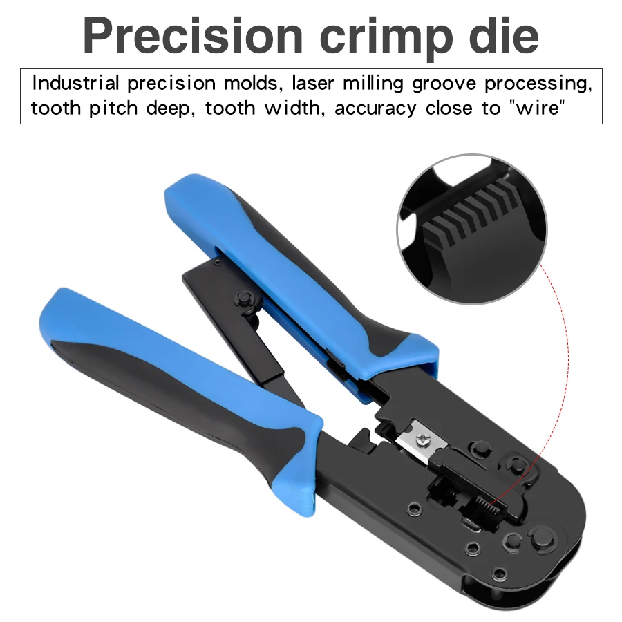 CNCOB Rj45 Crimper tool rj11 cat5e cat6 cable crimping tool network pliers tool 8P/6P multi-function cable pliers, peeling shear