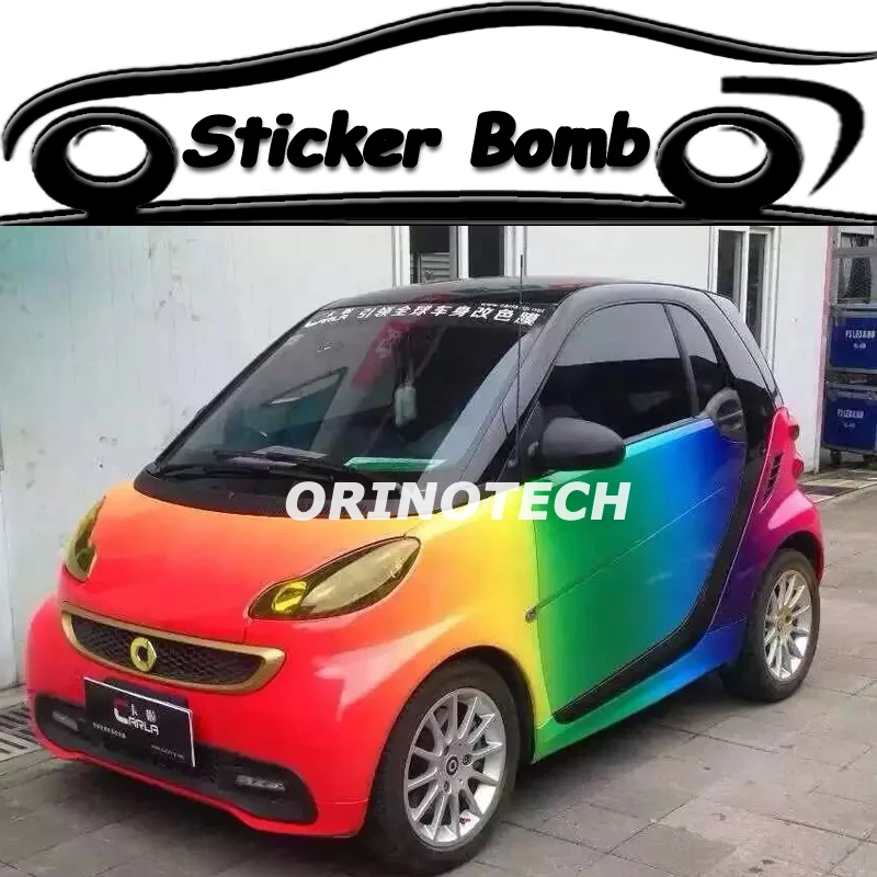 Car Styling Rainbow Color Sticker Bomb Vinyl Wrap Sticker Bombing Graffiti Vinyl Sticker For Truck Bike Car Motorcycle Wrapping