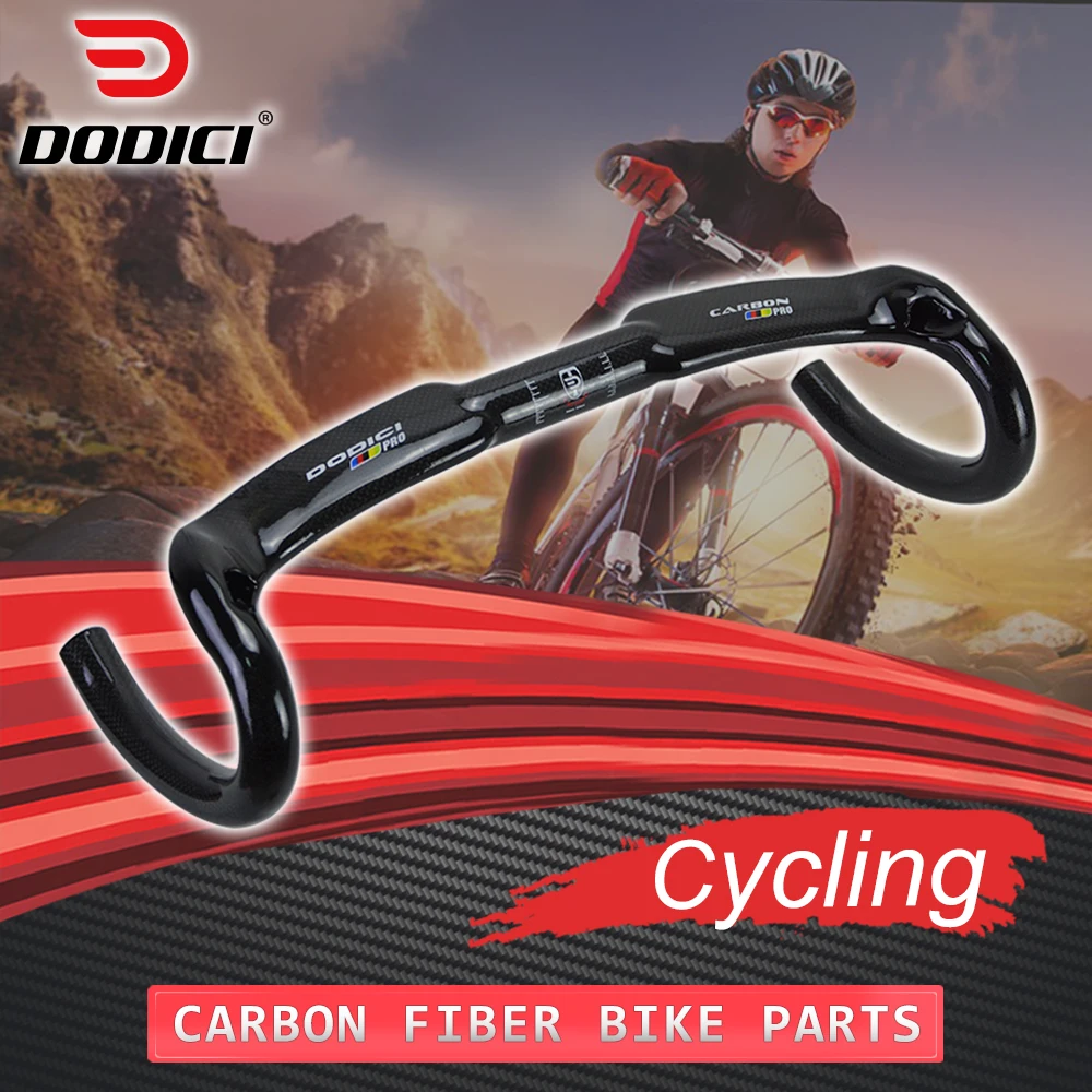 

DODICI Pro 3k Gloss full Carbon Fiber Road Bicycle Handlebar Highway Handle Bars Carbon road Handlebar Cycling Parts 400/420/440