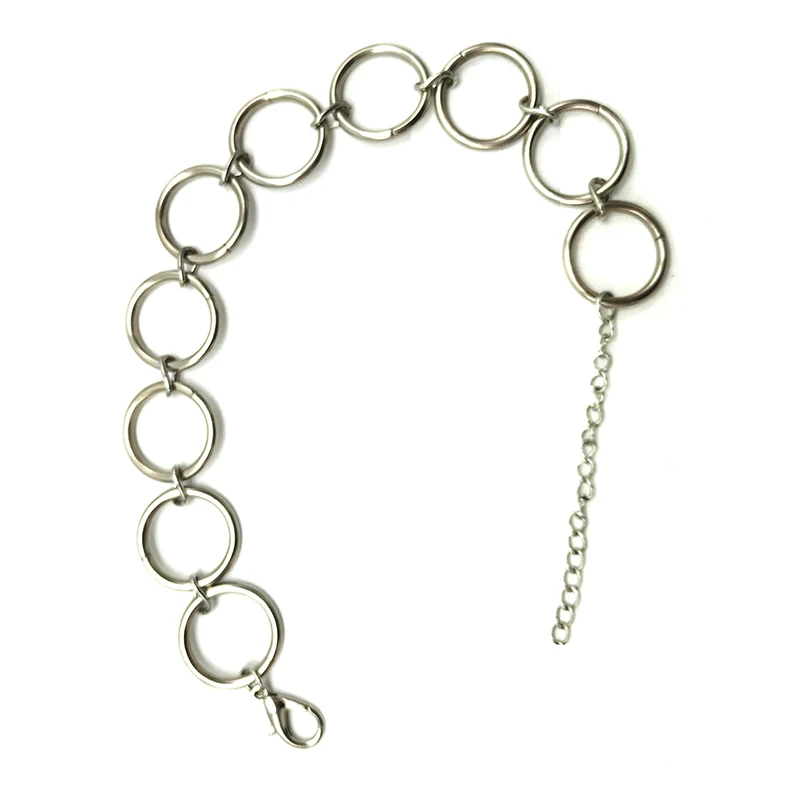 Stainless Steel Gothic Circle Necklace Punk Collares Handmade Ketting Kolye Statement Choker Hip Hop Jewelry