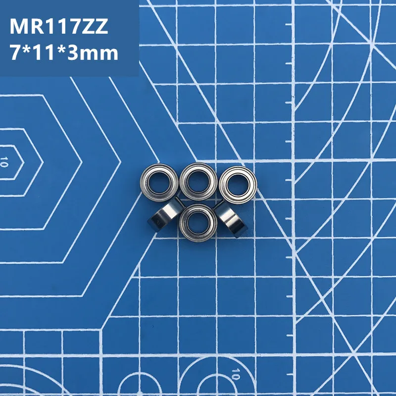 Free Shipping high quality MR117ZZ Bearing (50PCS) 7*11*3 mm Miniature MR117 ZZ Ball Bearings MR117-2Z Bearing L-1170ZZ MR117z